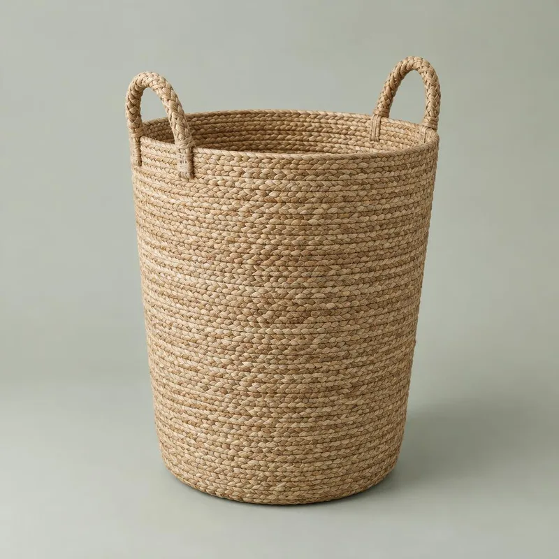 Jute laundry basket with handles