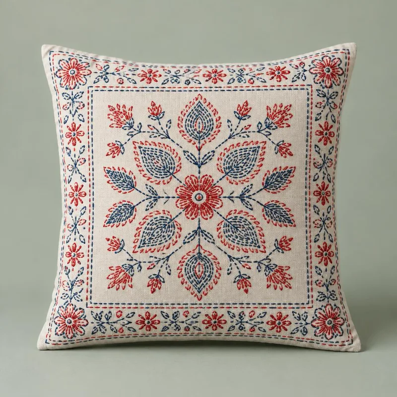 Nakshi embroidered cushion cover